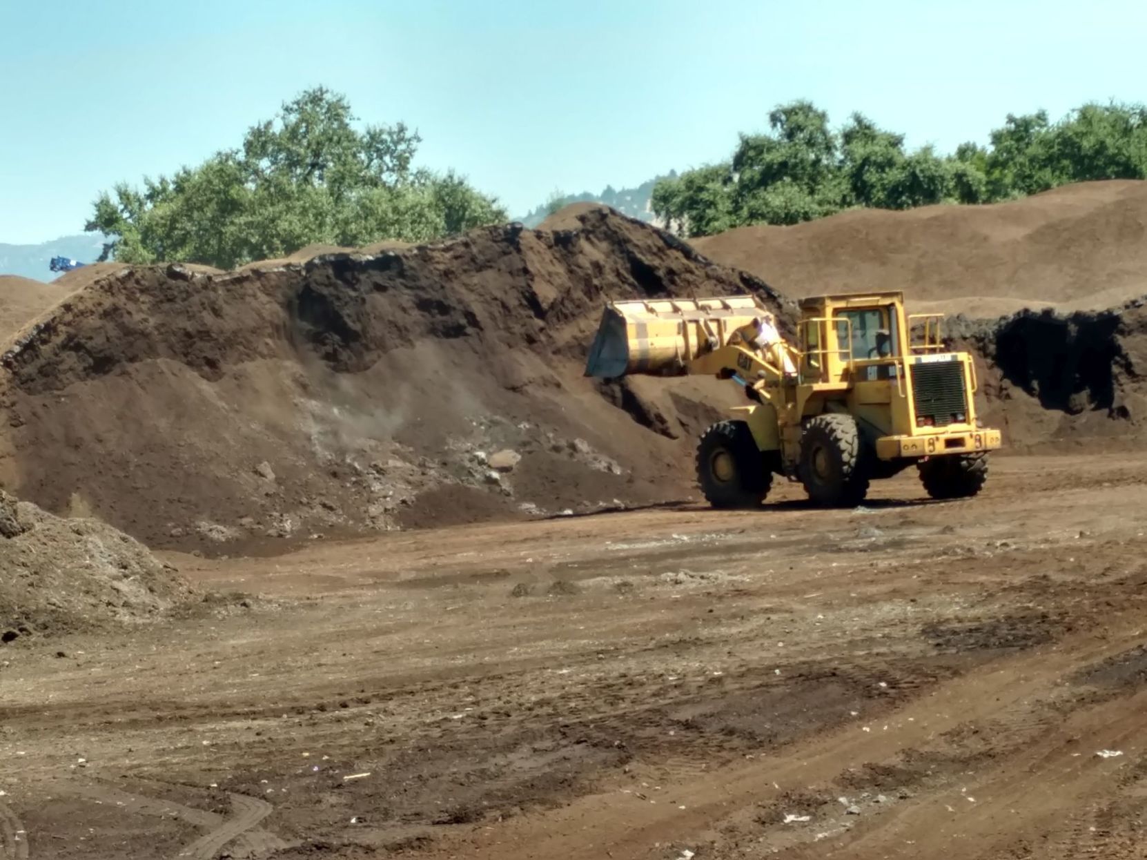 Processed grape pomace ready for resale as fertilizer